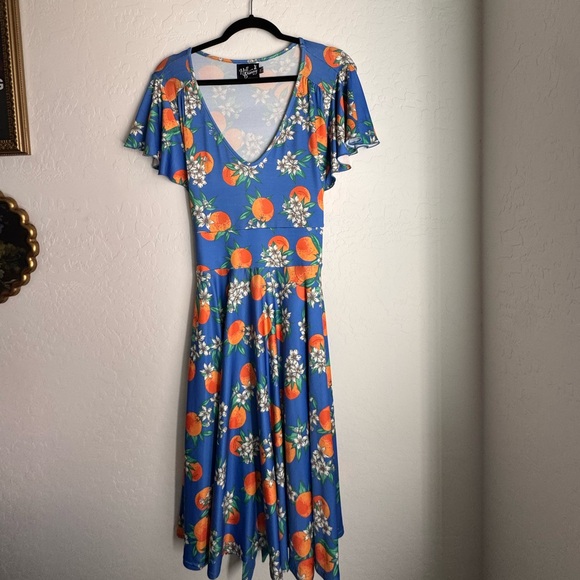 Hell Bunny Dresses & Skirts - Hell Bunny pinup Citrus Print Fit & Flare Dress Retro Summer 🍊 2XL uk18